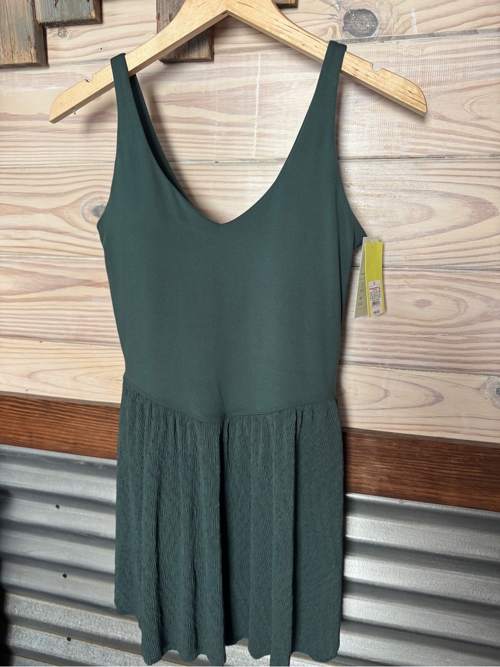 All in Motion~ Forest Green V-Neck Pleated active dress
